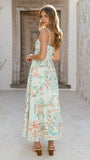 Nellie Midi Dress Aqua Aurora Print
