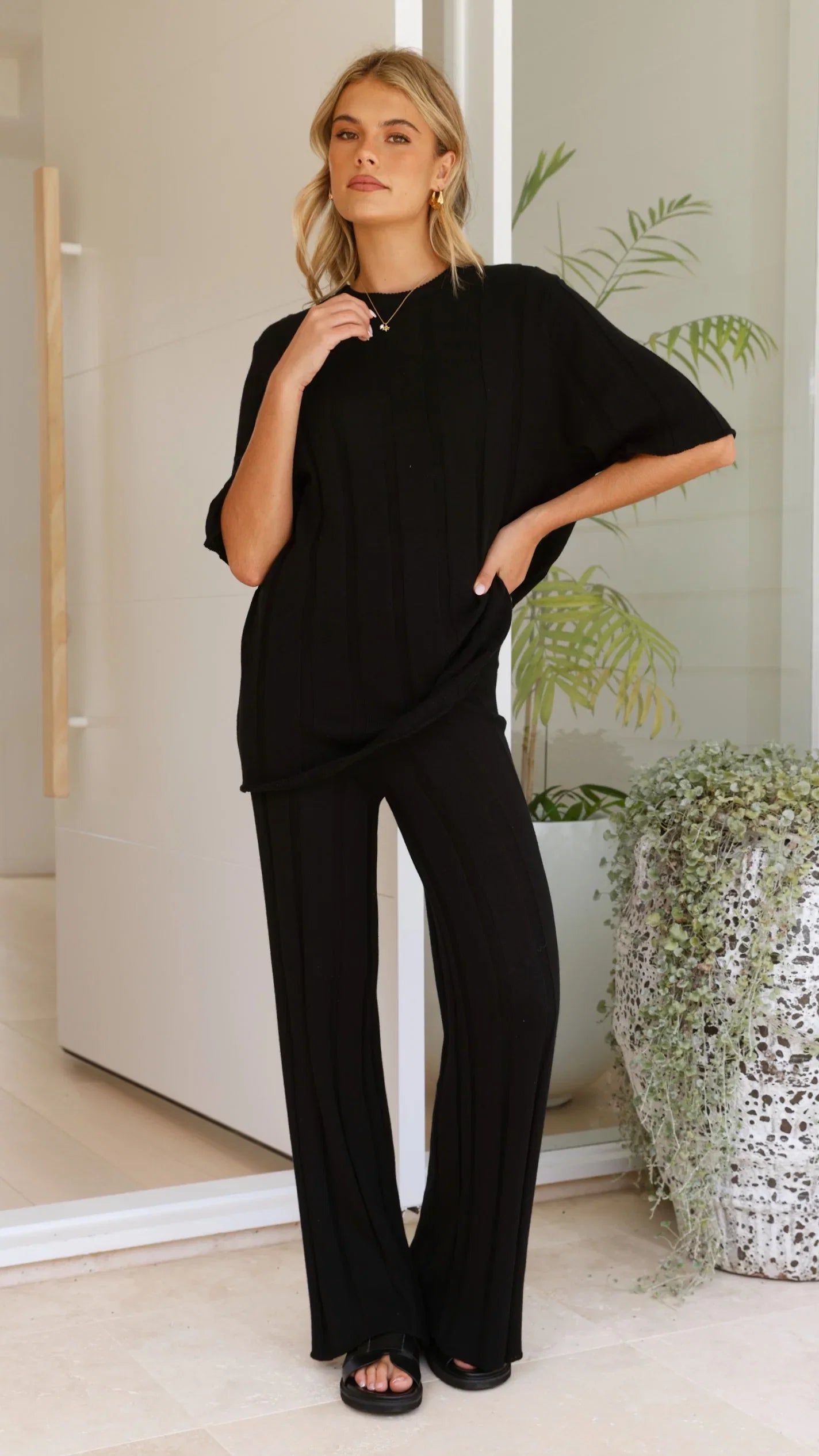 Bayu Knit Top Black