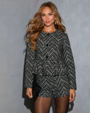 Esteri Geometric Velvet Trim Jacket