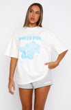 With Love Forever Oversized Tee White Blue