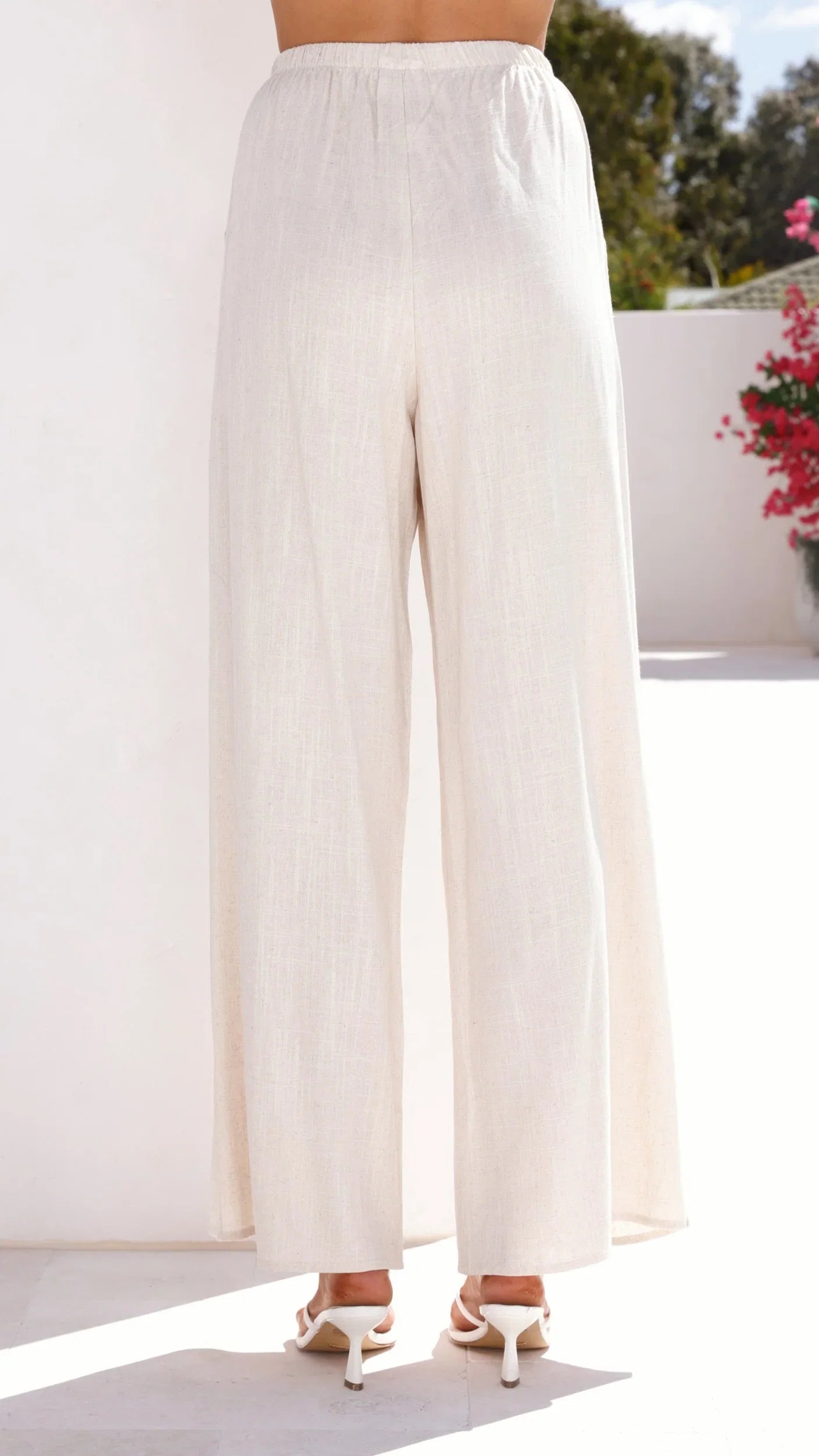 Talia Strapless Top and Pants Set Oatmeal