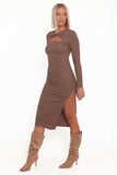 Laney Long Sleeve Midi Dress Olive