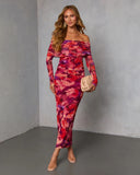 Harvest Haze Off The Shoulder Maxi Dress