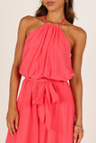 Dionne Halter Jumpsuit Flamingo