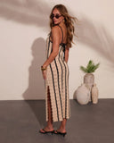 Tidal Ease Striped Knit Cover Up Midi Dress