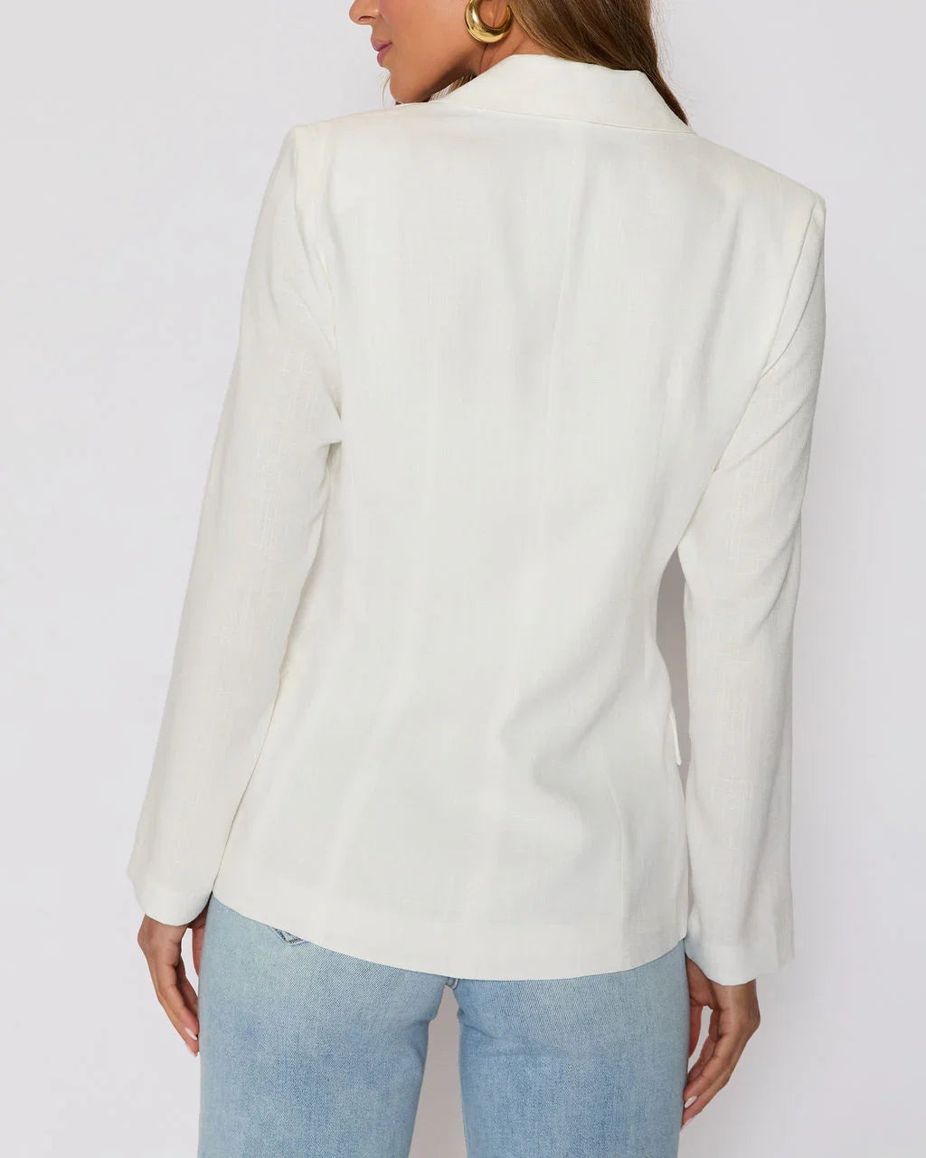 Sandy Linen Pocketed Blazer
