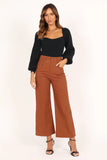 Gia Sweetheart Neck Bell Sleeve Knit Sweater Black