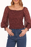 Alberta Top Burgundy Paisley