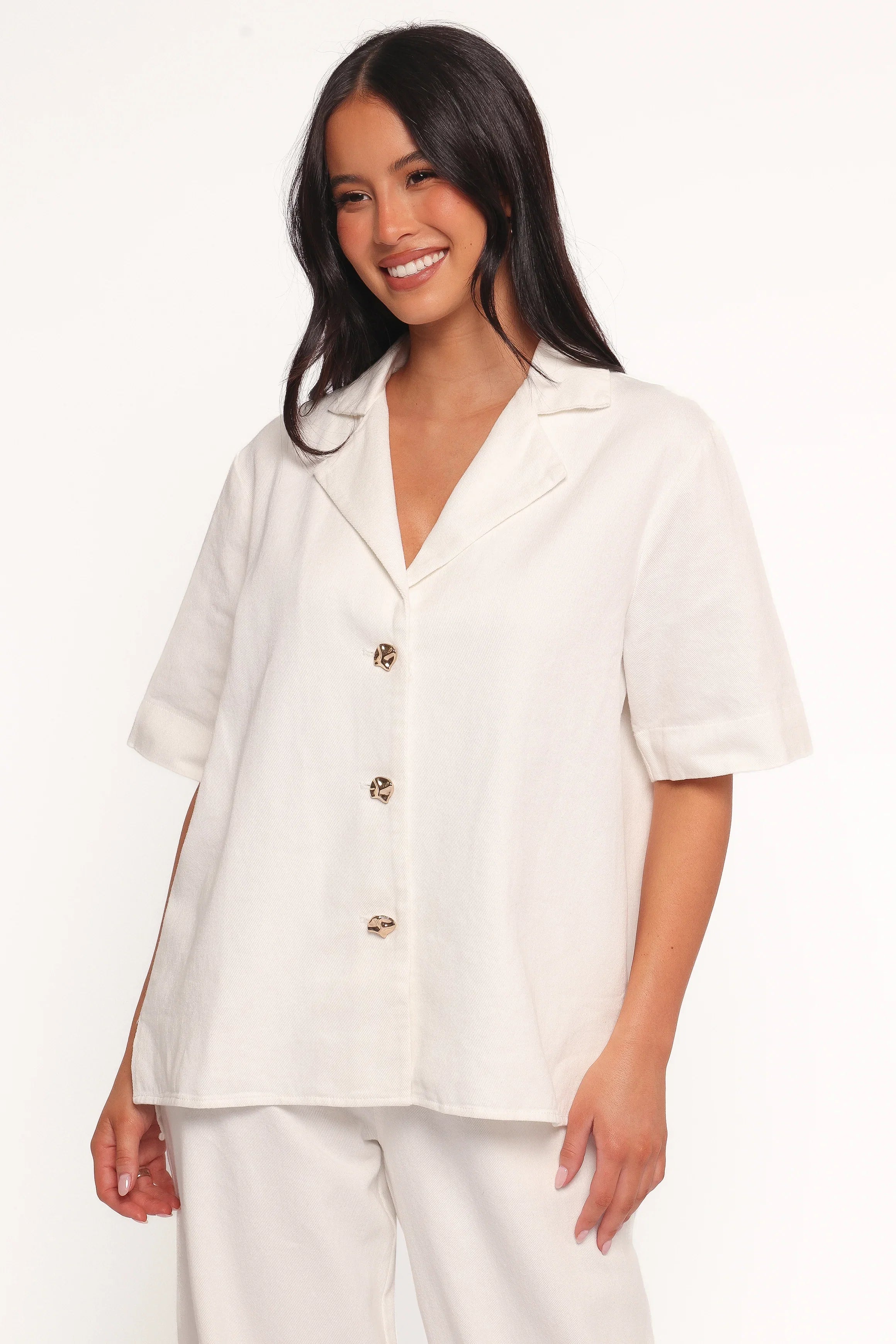 Odelia Denim Shirt Off White