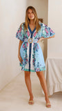 Dali Mini Dress Island Bloom Blue