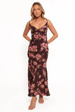 Enya Maxi Dress Chocolate Floral