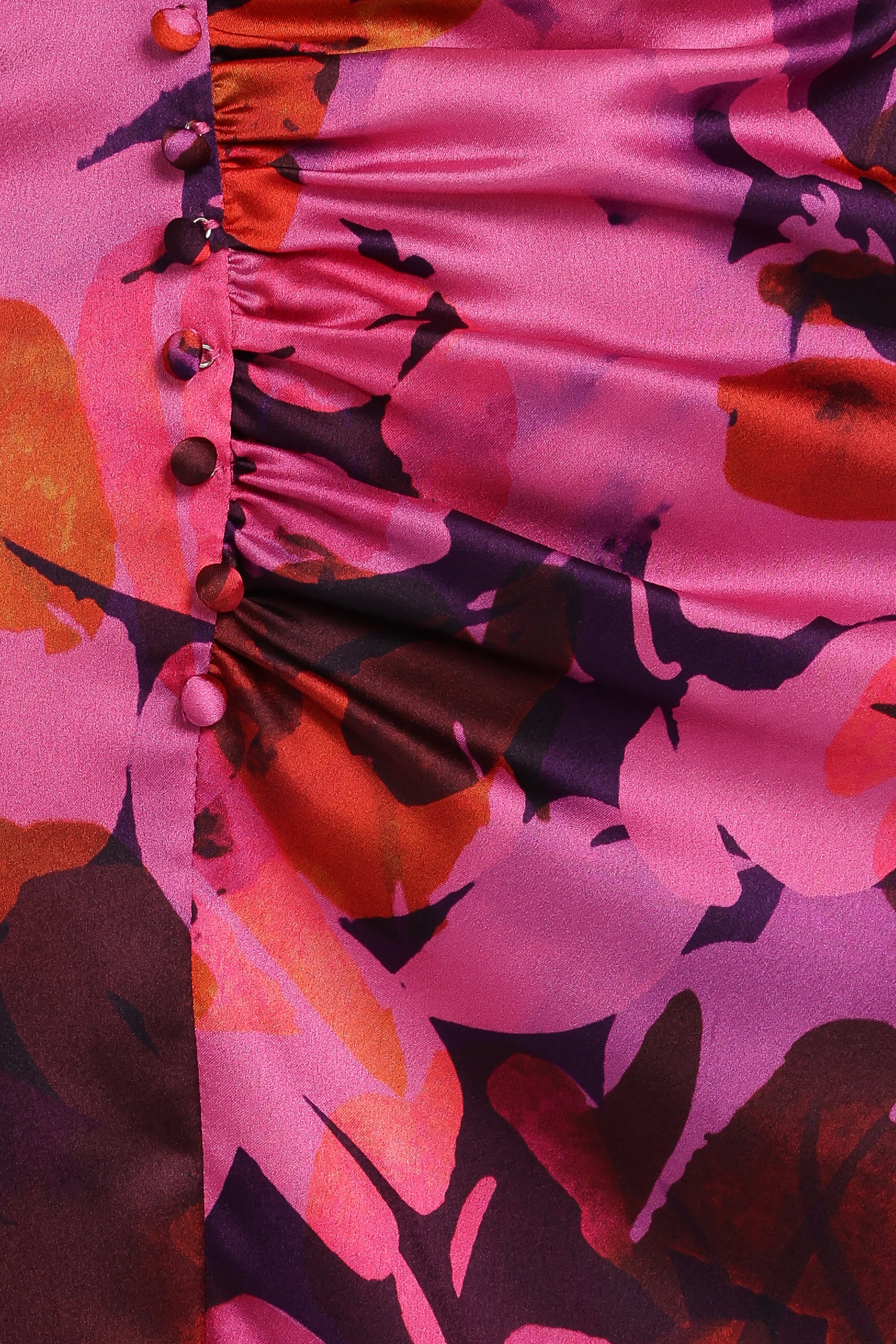 Lisbeth Midi Dress Magenta Floral