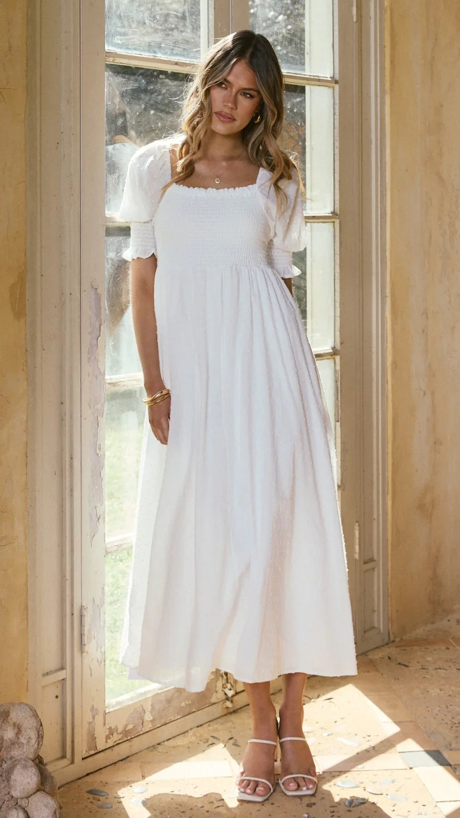 Cierra Midi Dress White
