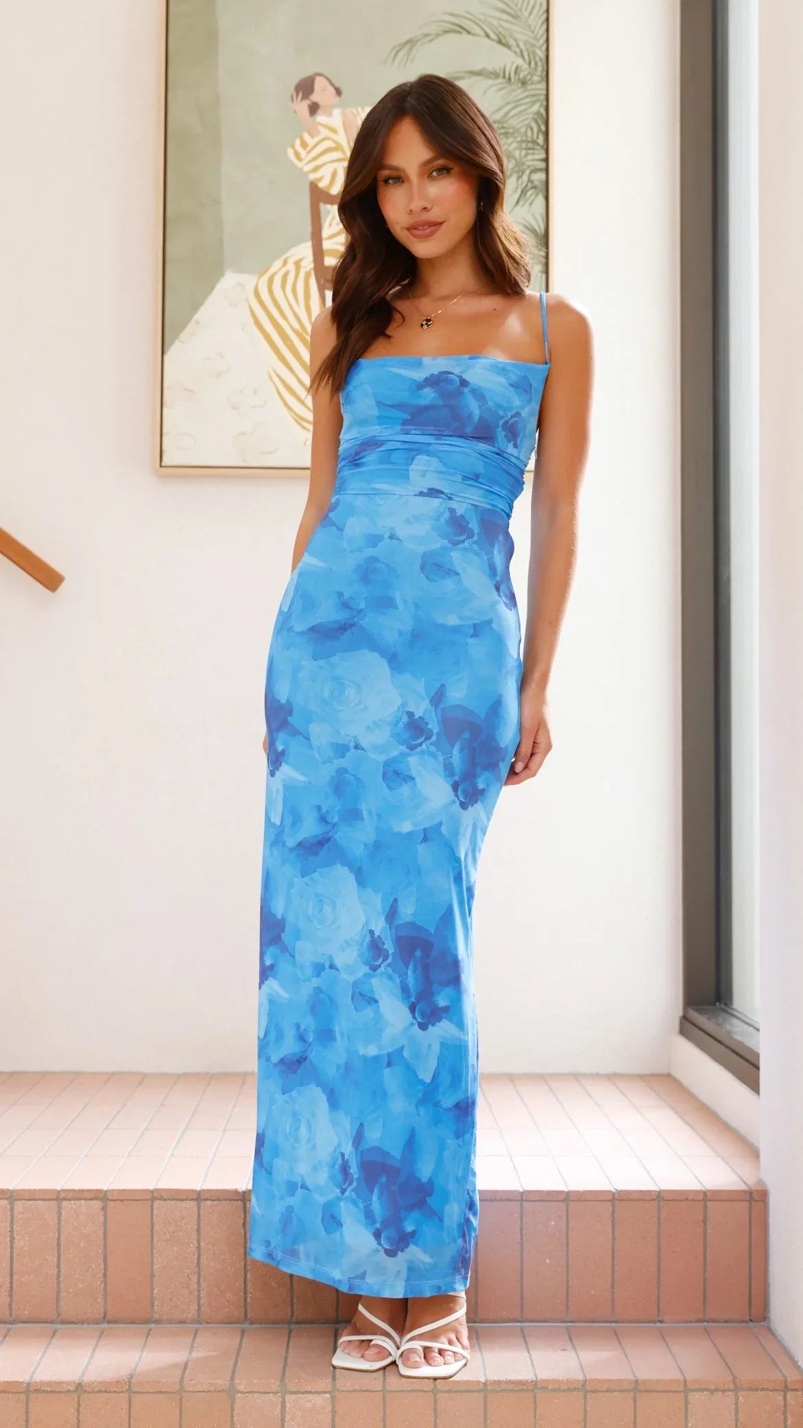 Ashley Maxi Dress Dark Blue Floral