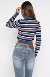 Inner Smile Stripe Knit Cardigan Skyline Borders