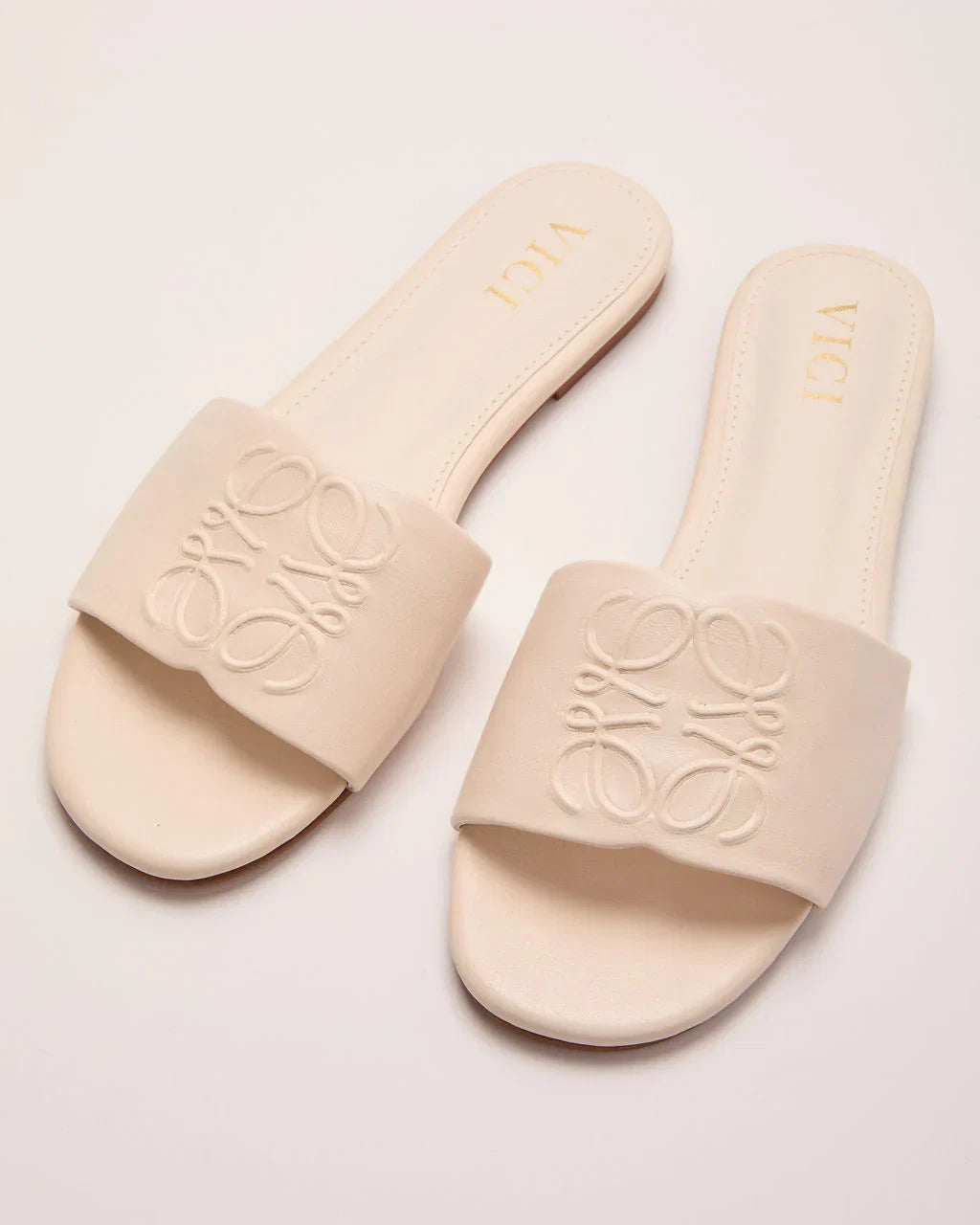 Santorini Sun Faux Leather Tonal Design Sandals