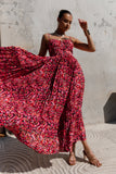 Achanti Pleated Maxi Dress Pink Multi