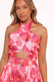 Primrose Halter Romper Pink Red