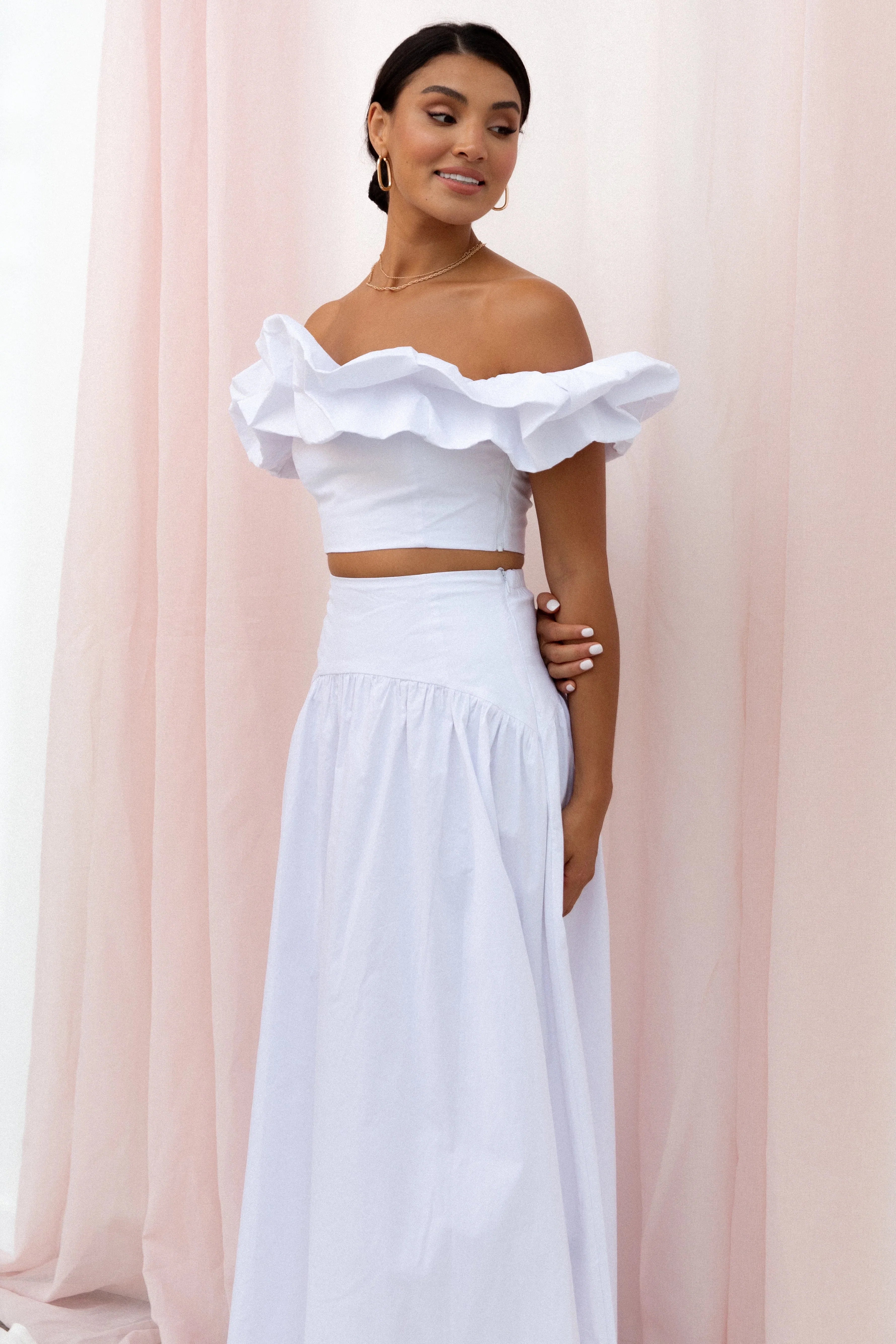 Savannah Maxi Skirt White