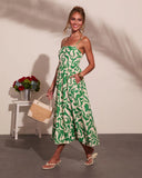 Coastal Heirloom Cotton Abstract Print Midi Dress