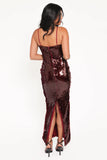 Orlena Sequin Midi Dress Burgundy