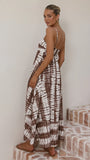 Marcel Maxi Dress Chocolate Tie Dye