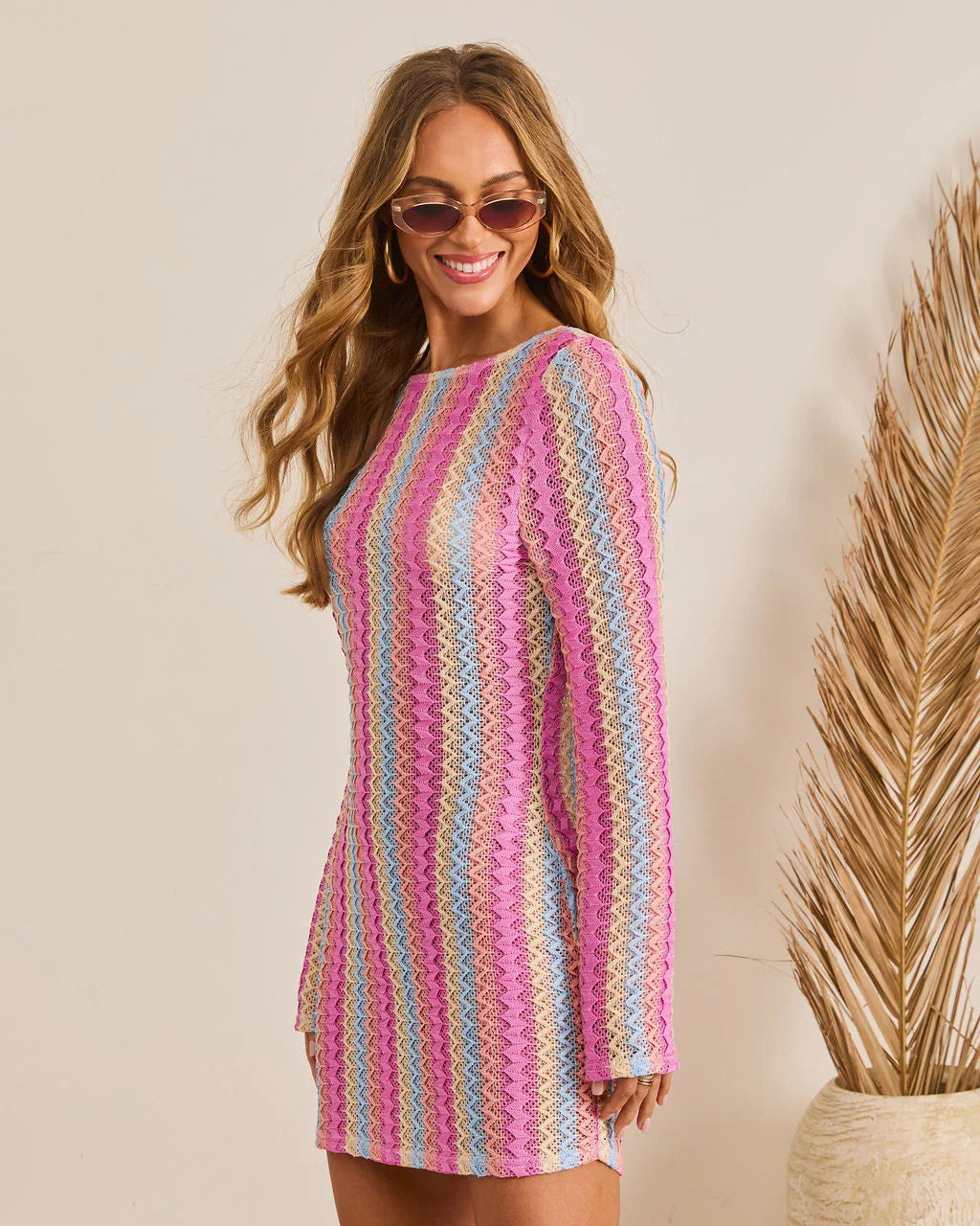 Coastal Market Crochet Cover Up Mini Dress