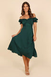 Mickenna Sweetheart Frill Midi Dress Emerald