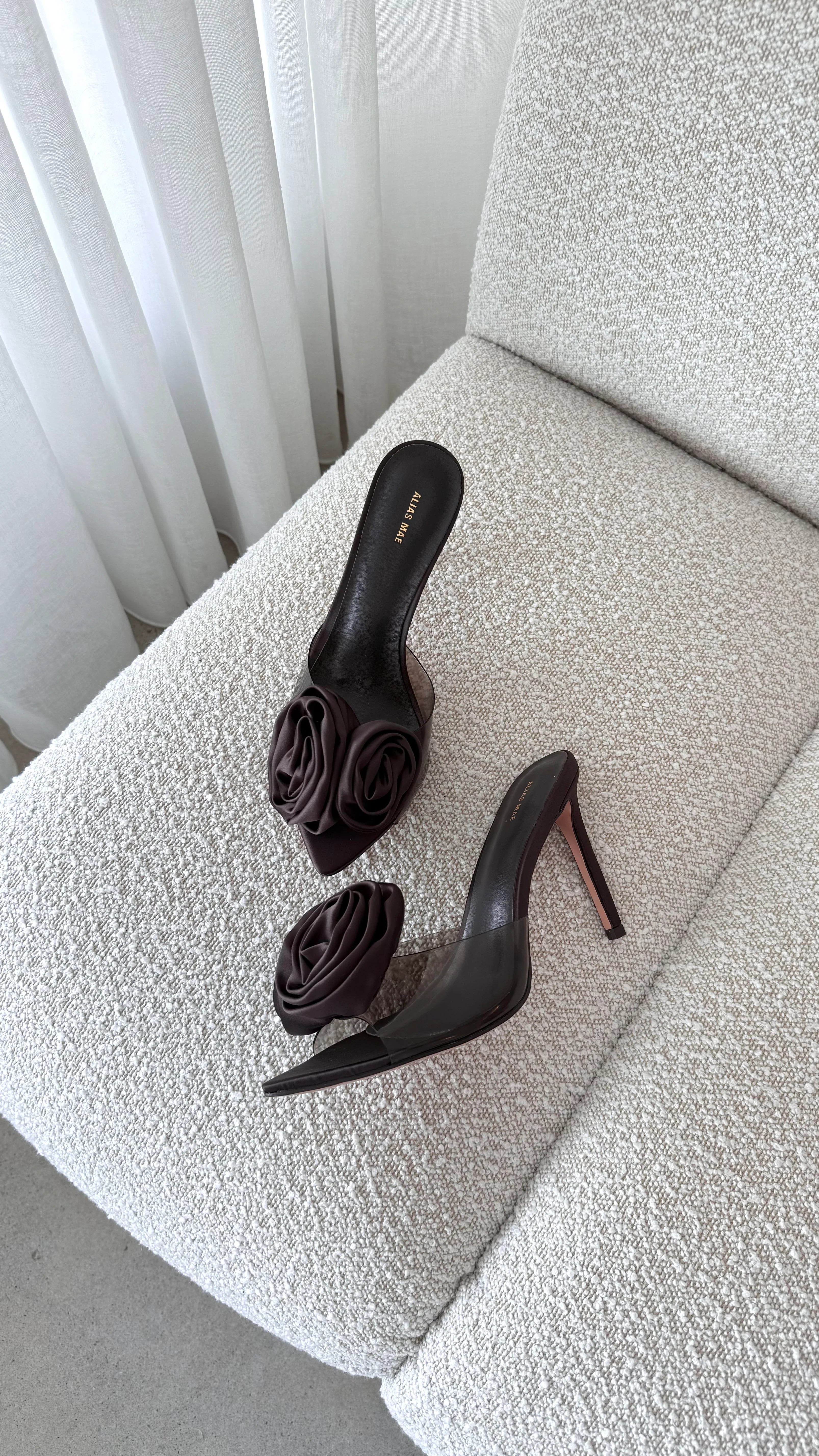 Casey Heel Choc Satin
