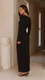 Cyra Long Sleeve Maxi Dress Black