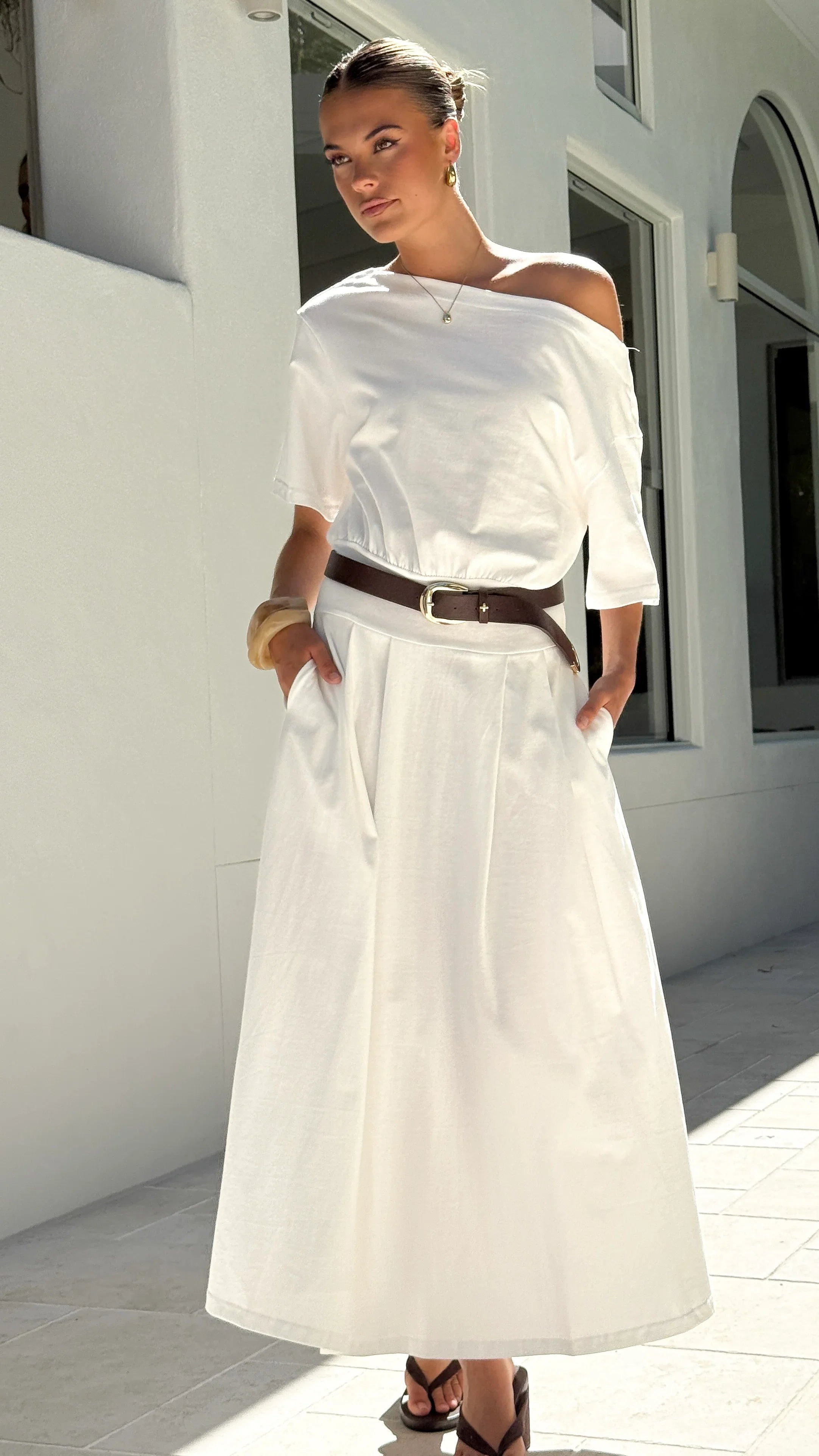 Aleski Maxi Dress White
