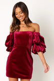 Dali Off Shoulder Velvet Mini Dress Ruby