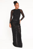Jennings Sequin Maxi Skirt Black