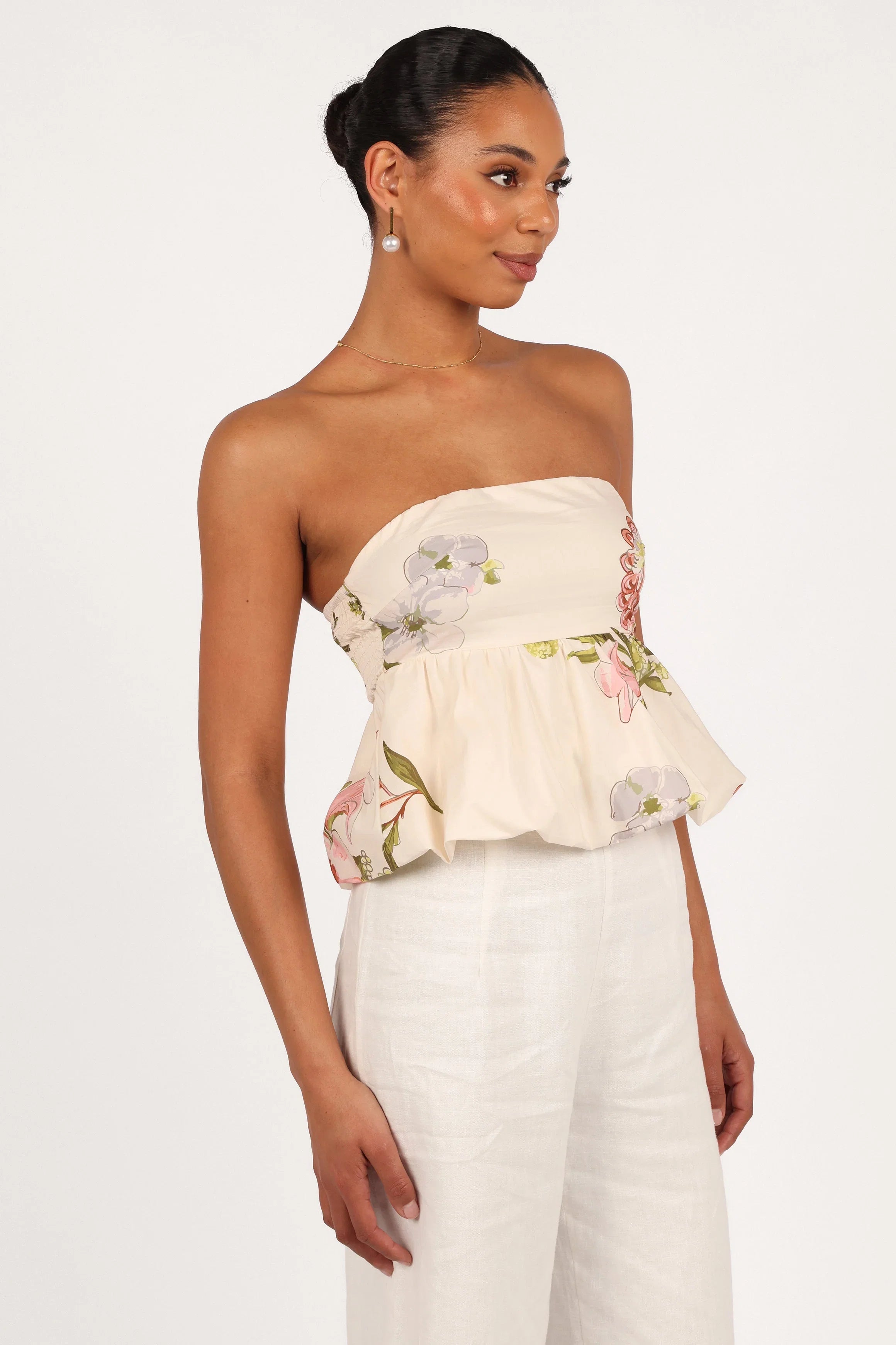 Aurelie Strapless Top Native Flora