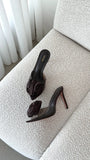 Casey Heel Choc Satin