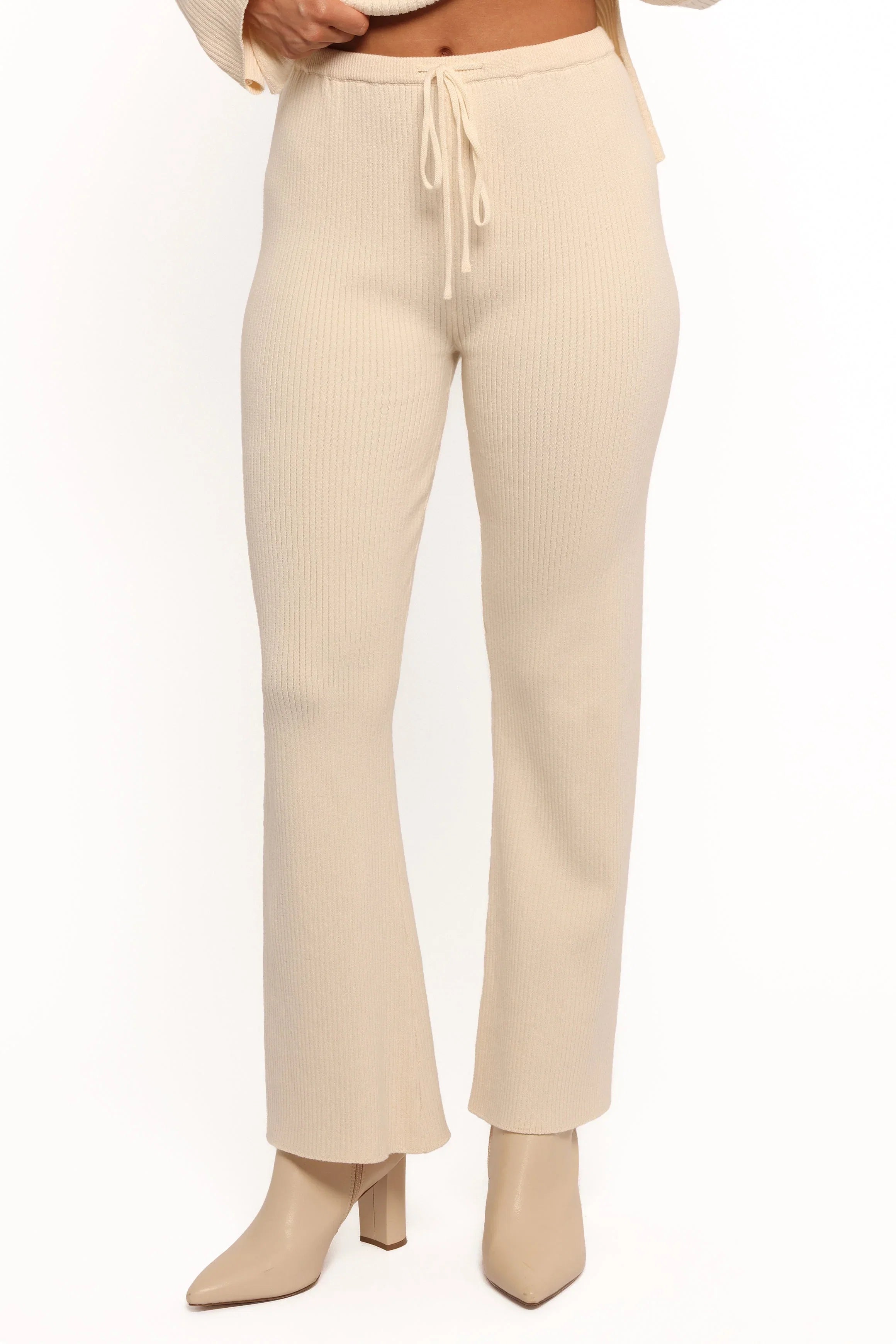 Beeba Ribbed Knit Pants Cream