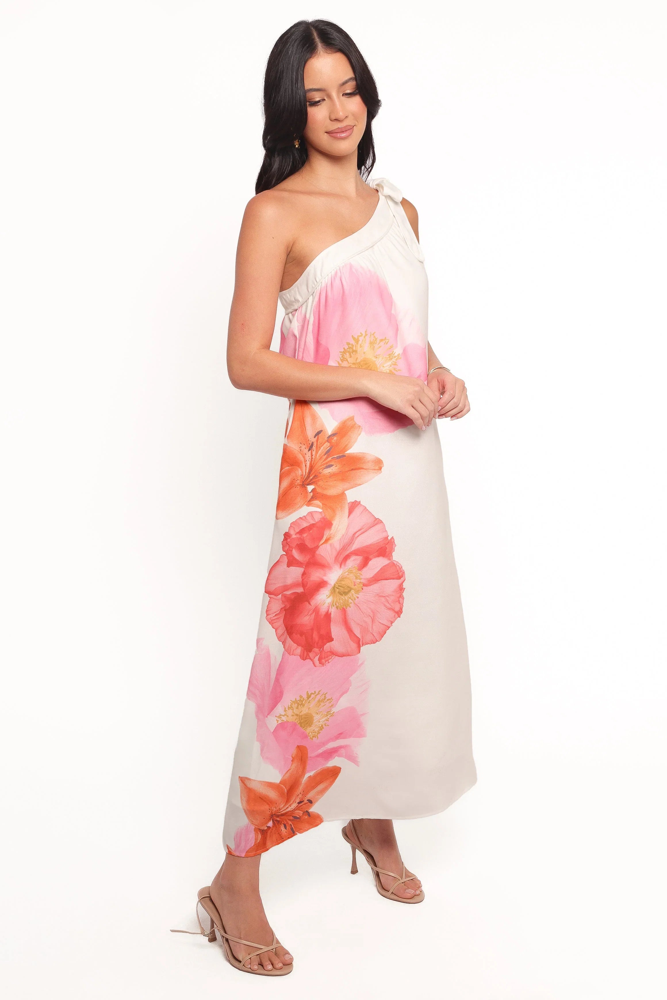 Charlize Maxi Dress White Pink