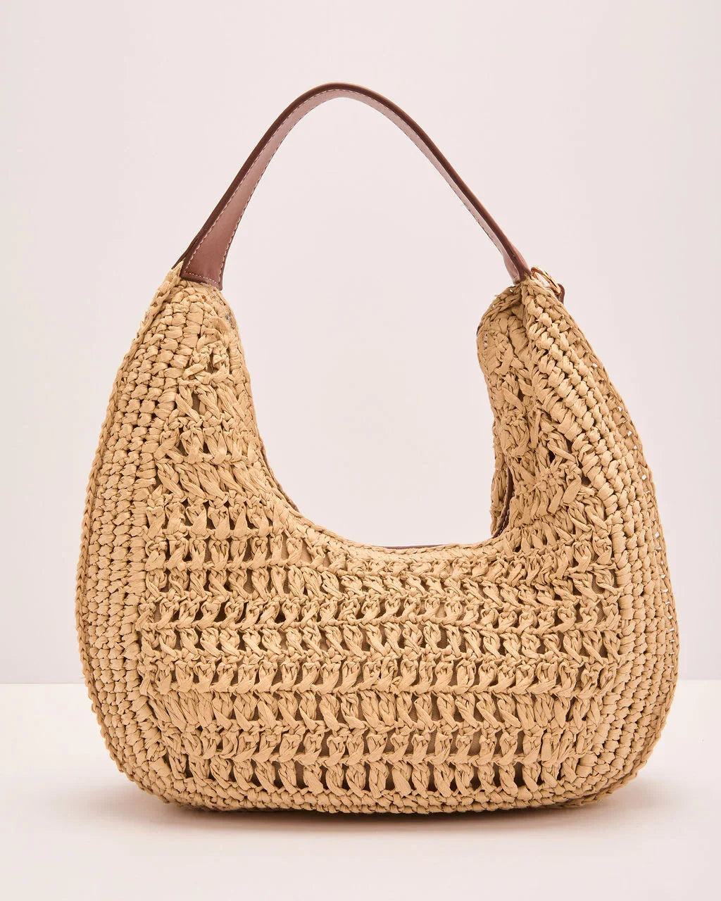 Seaside Sculpt Woven Crochet Straw Bag