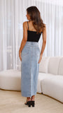 Mandie Midi Skirt Blue Denim