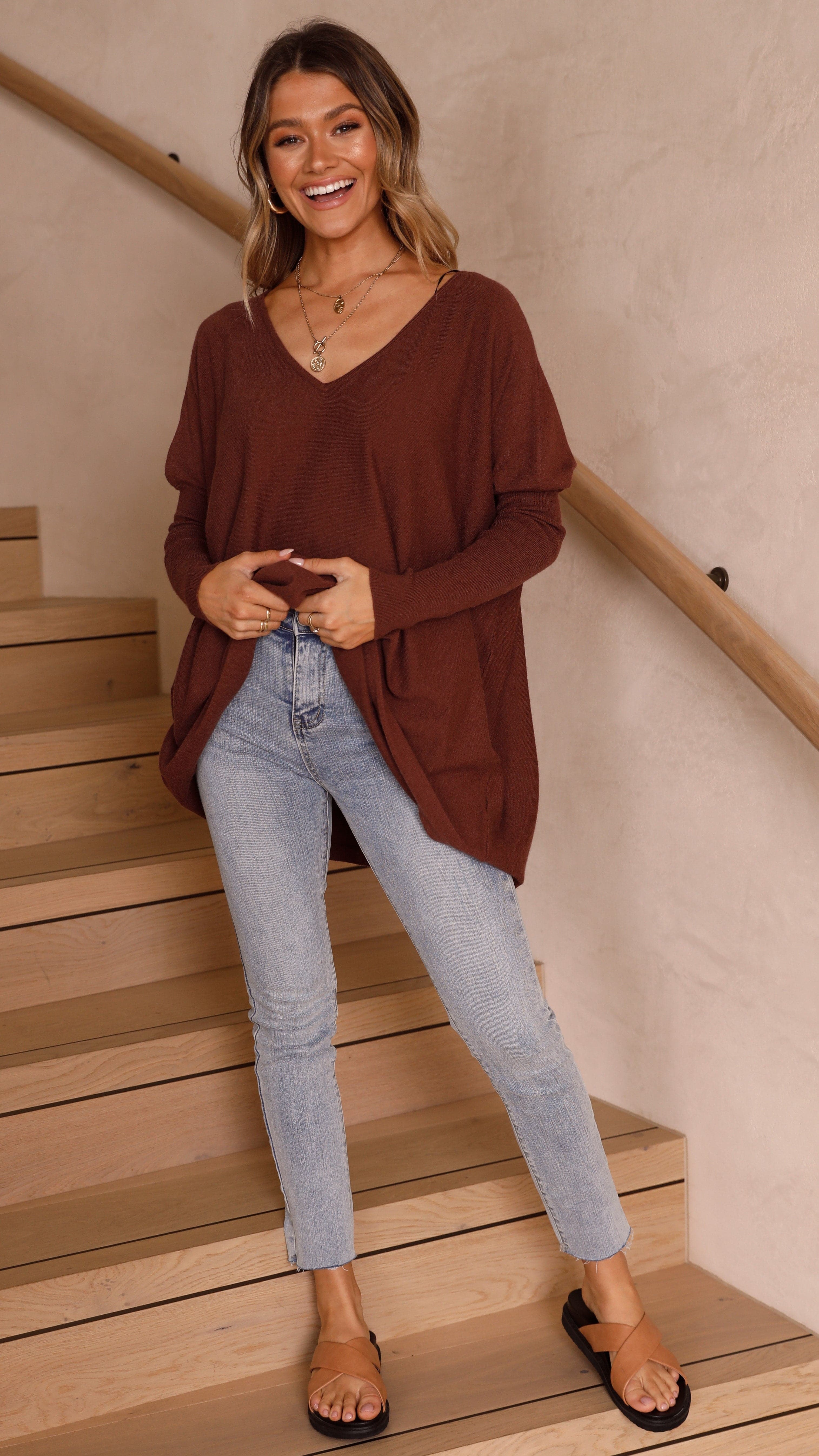 Amalia Knit Top Chocolate