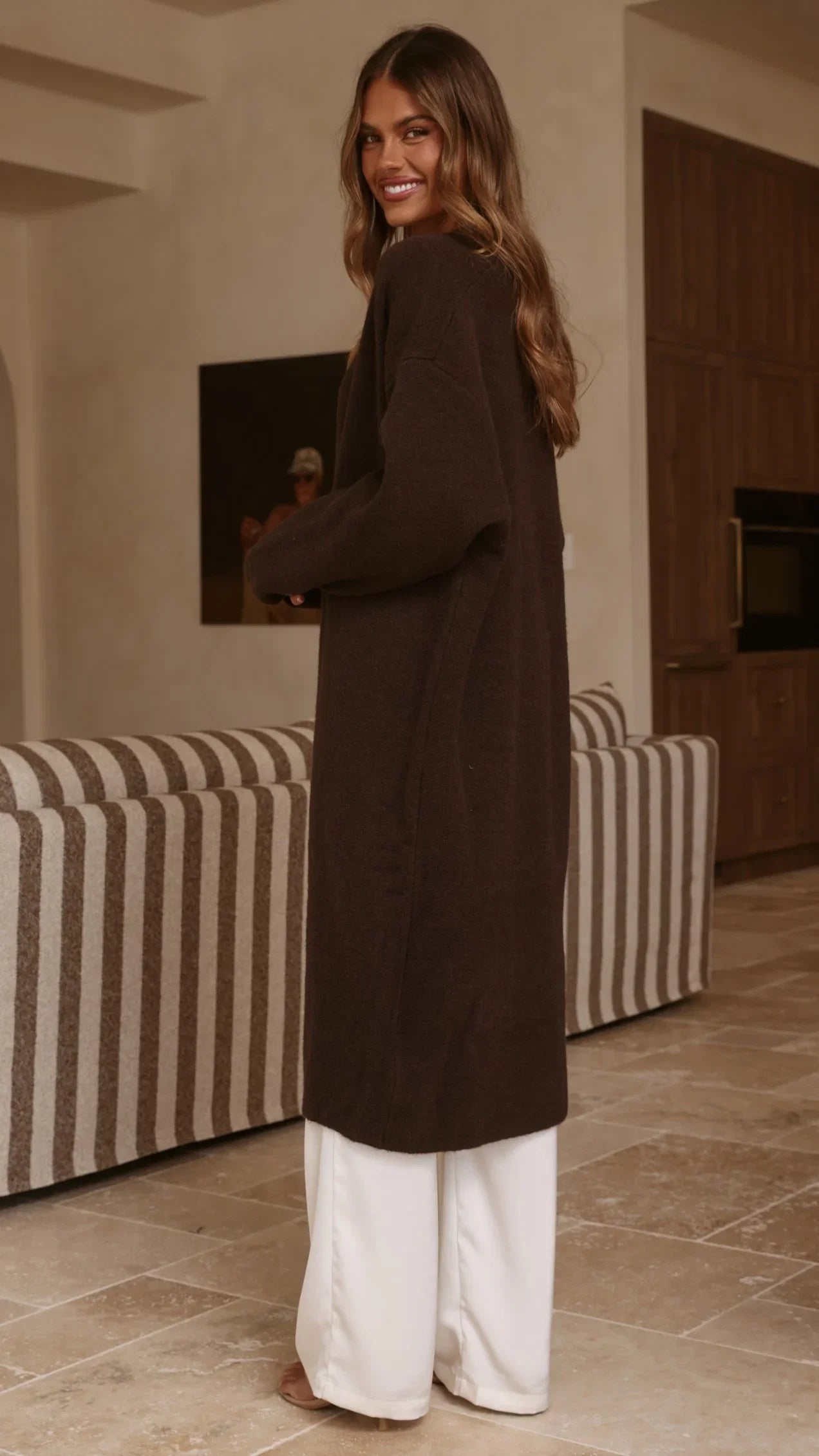 Romy Longline Cardigan Chocolate