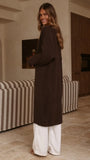 Romy Longline Cardigan Chocolate