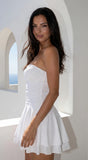 Siana Strapless Ruched Mini Dress Off White