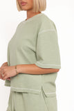 Melody Knit Short Set Matcha