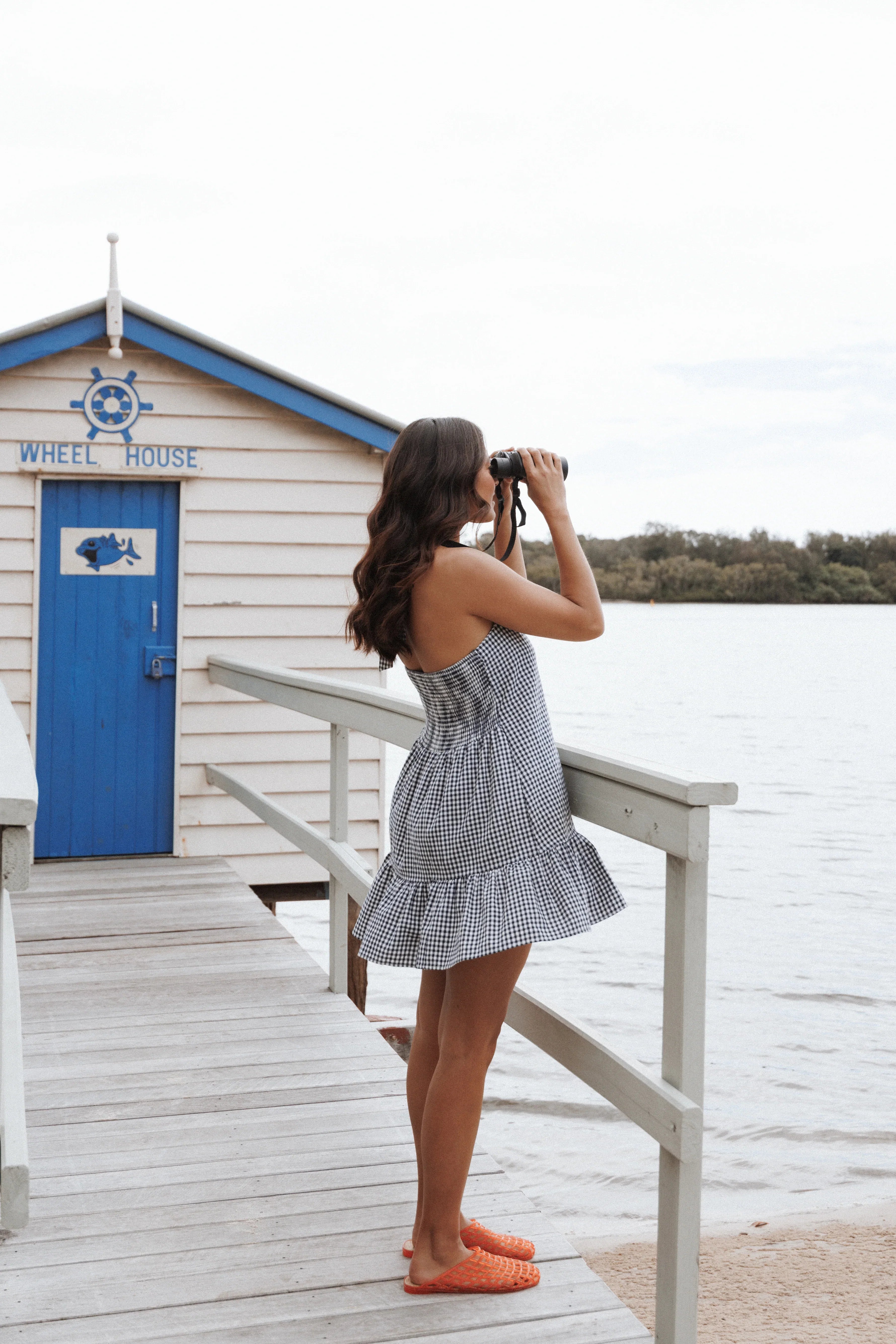 Samson Mini Dress Navy Gingham