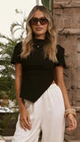 Tiarna Side Ruched Tee Black