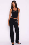 Pillow Talk Club Straight Leg Pants Black