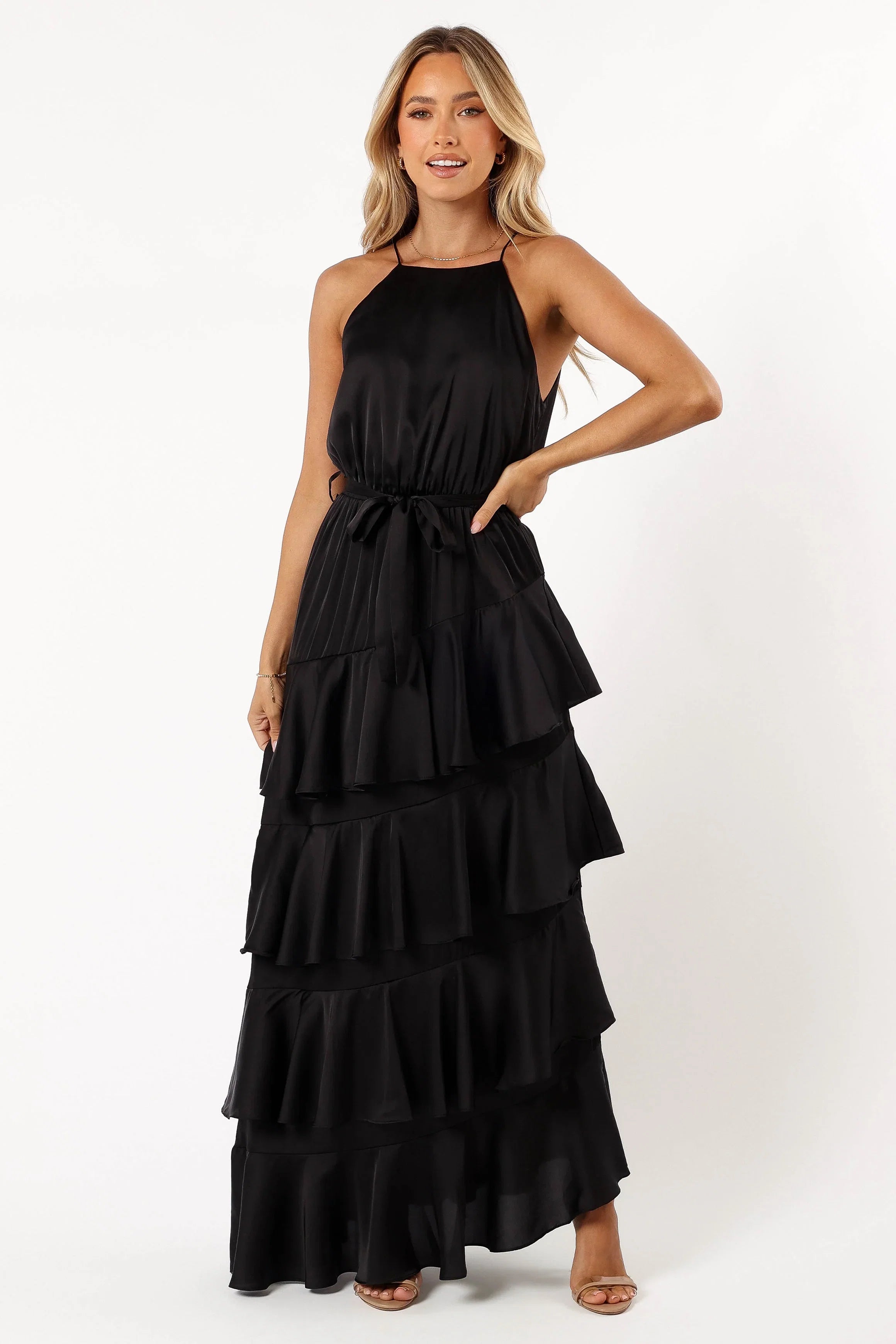 Annalise Tiered Maxi Dress Black