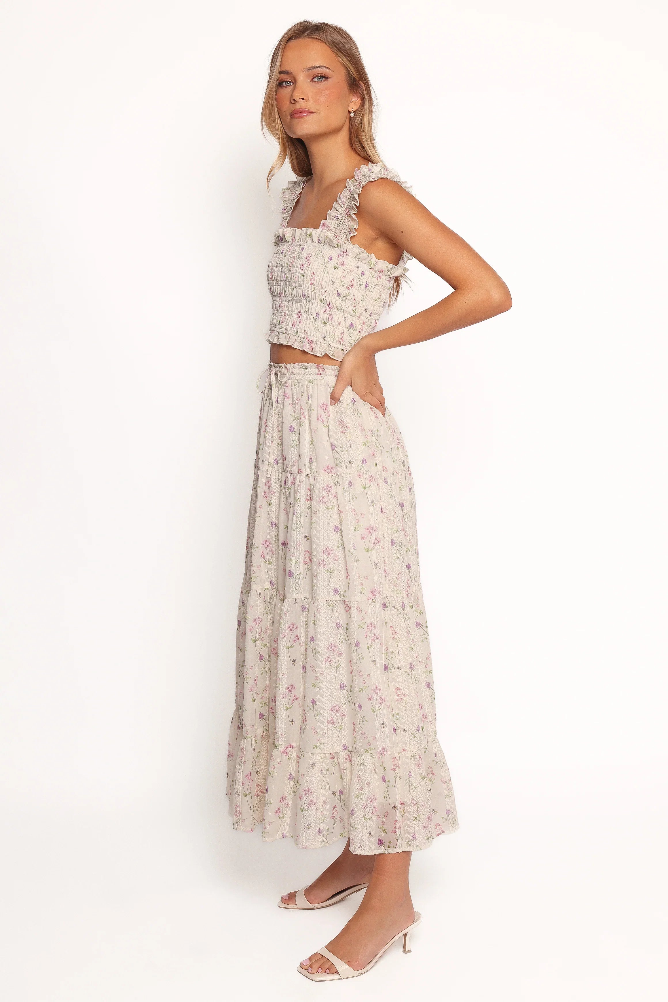 Amberlyn Maxi Skirt Pink Floral