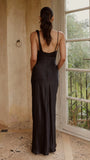 Iris Asymmetrical Maxi Dress Black